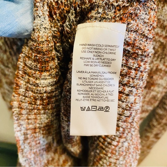 Free People Blair Space Dye Mock Neck Sweater in Black Coffee Combo - Picture 8 of 9